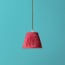 18cm pendant shade in ruby silk with velvet tape