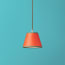 18cm Straight Empire Pendant shade in Papaya hand made parchment with green tape