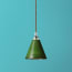 Stanlette pendant shade in military green with copper interior