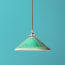 Ted ceramic shade in bottle green with stone interior