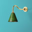 Swan neck wall fitting in antiqued brass