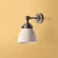 Mini elbow wall fitting IP44 in antique bronze