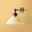 Mini elbow wall fitting IP44 in antique bronze