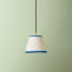 18cm straight empire pendant shade in cream card with duo tape in blue
