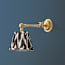 Double jointed wall fitting in antiqued brass