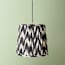 30cm tall tapered pendant shade in black and white ikat