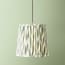 30cm tall tapered pendant shade in eau de nil ikat