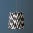 30cm tall tapered pendant shade in black and white ikat