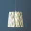 30cm tall tapered pendant shade in eau de nil ikat