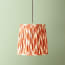 30cm tall tapered pendant shade in orange ikat