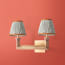 Skipwith double wall fitting in antiqued brass