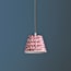 18cm straight empire pendant shade in temple red block printed cotton