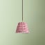 18cm straight empire pendant shade in temple red block printed cotton