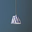 18cm straight empire pendant shade in woven blue zig zag linen ikat