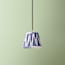 18cm straight empire pendant shade in woven blue zig zag linen ikat