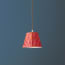 18cm straight empire pendant shade in orange and raspberry slub silk