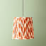 30cm tall tapered pendant shade in orange ikat