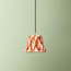 18cm Straight Empire Pendant shade in Orange Printed Linen Ikat