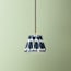 18cm pendant printed linen ikat shade in navy Yoda