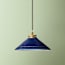 Ted ceramic shade in navy with stone interior