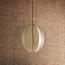 Small classic oval space pendant shade in white silk with white tape