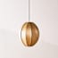 Small classic oval space pendant shade in taupe silk with black tape