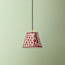 18cm pendant shade in oxblood block printed Dotty gathered cotton by GP & J Baker