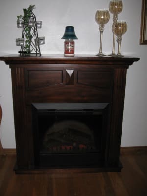Holbrook Burnished Walnut Electric Fireplace Mantel Package