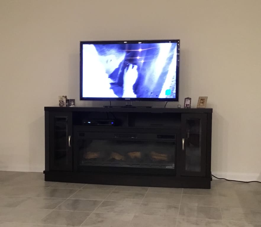 Hutchinson Infrared Electric Fireplace Entertainment Center In Oak Espresso 42mm3115 Pe91