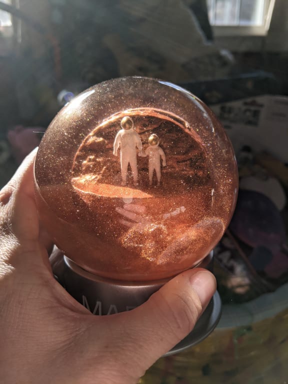 Mars Dust Globe from Uncommon Goods. Customer submitted image.