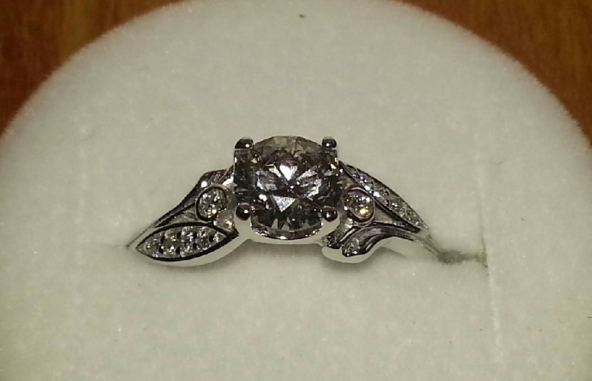 Oval diamond ring on hand