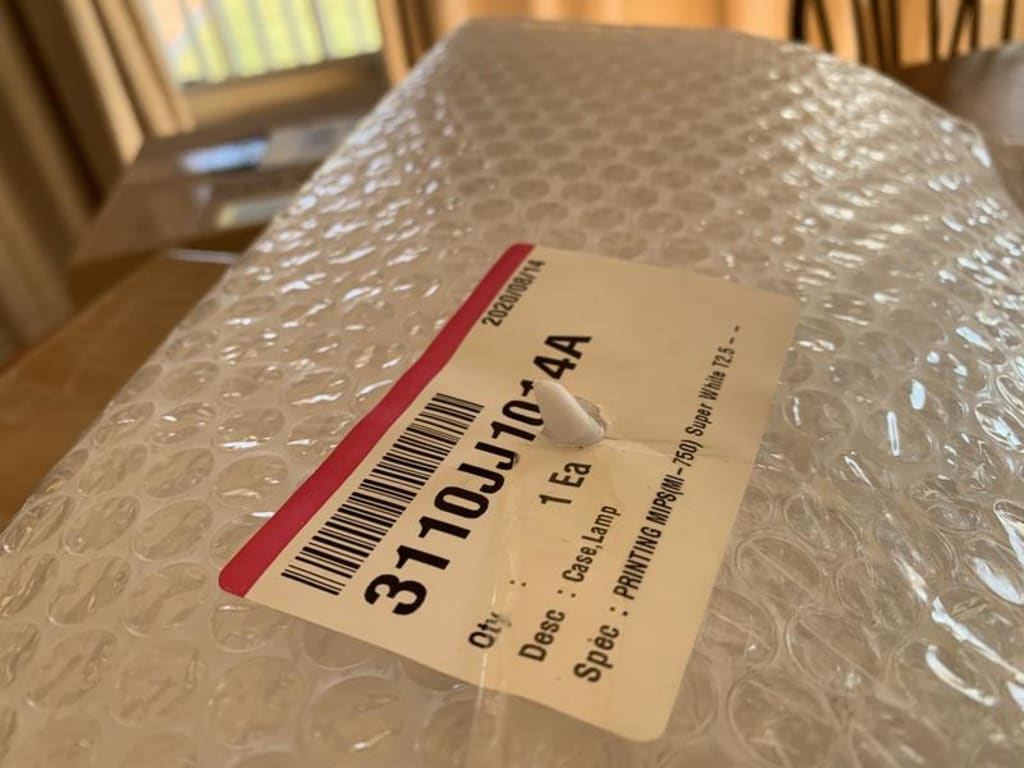 This is the second time this arrived with a piece broken off and stuck in the plastic casing This is the second time this arrived with a piece broken off and stuck in the plastic casing