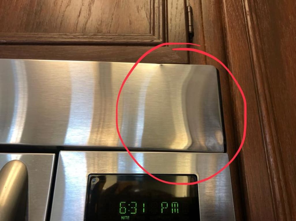 The vent cover came dented The vent cover came dented