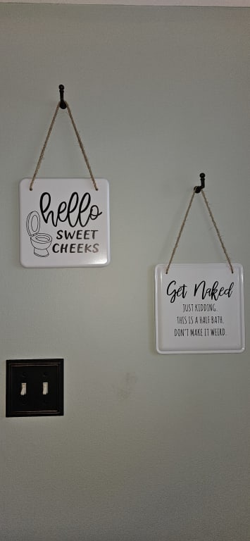 Get Naked Metal Bathroom Hanging Wall Sign