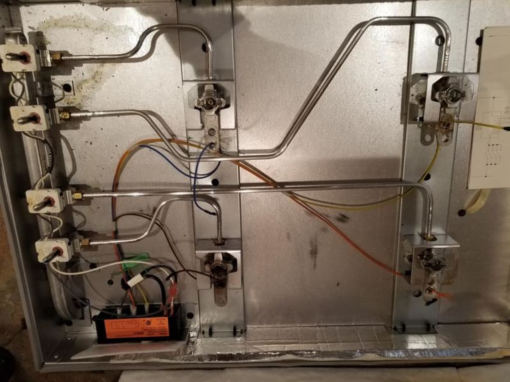 opened stove top opened stove top