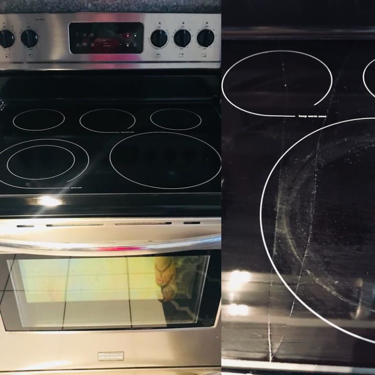 New Stove top on the left New Stove top on the left