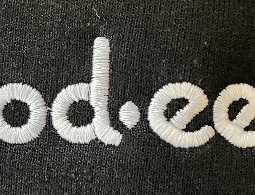 Sweater okay, embroidery not