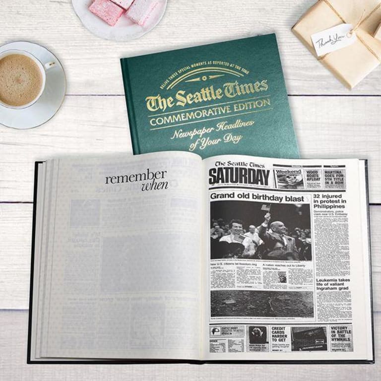 Seattle Times Custom Birthday Book from Uncommon Goods. Customer submitted image.