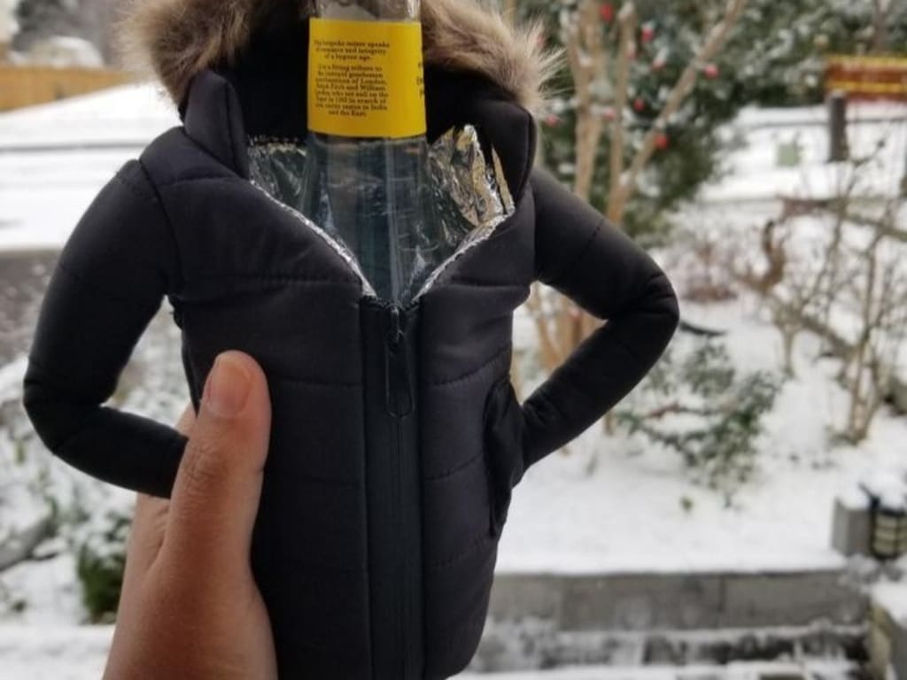 Stay Chill Slim Can Parka from Uncommon Goods. Customer submitted image.