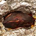After a 9 hour smoke and 2 hours or so resting , time to open it up !