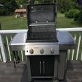 New grill with lid opened