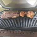 Two huge NY Steaks and 2 huge chicken breasts and room for a lot more