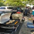quick lunch back at the car after a long bike ride