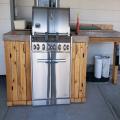 Grill and concrete counter top.