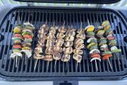 Chicken and veggie kabobs