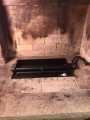 Cleaned out and burn pan installed. Note the black NG gas connectors on both ends of the gas line. Had to paint those. Gas connection tested. No leaks!