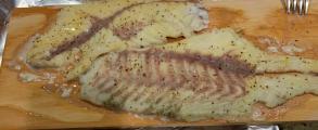 Red fish, duck fat and lemon pepper