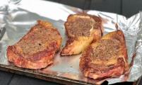 Pre-sear Herb Blend smoked steaks. Yummmm!
