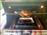 Prestige pro...note the use of 2 smoker boxes and rotisserie. Worked great.