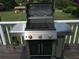 New grill with lid opened
